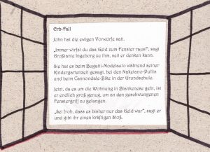 Postkartenkrimi Maike Frie zu "aus dem Fenster werfen"